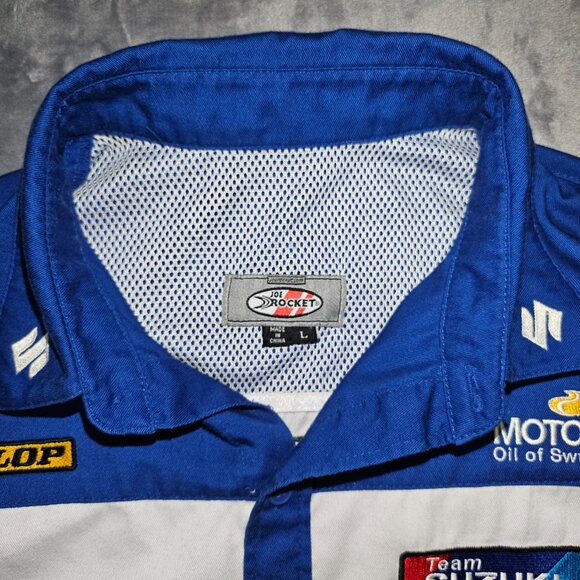 JOE ROCKET TEAM SUZUKI YOSHIMURA BUTTON UP SHIRT Men's LG Embroidery and Patches - Picture 6 of 12
